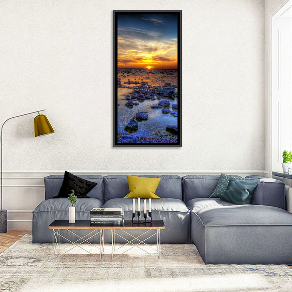 Sea Stones at Sunset Wall Art