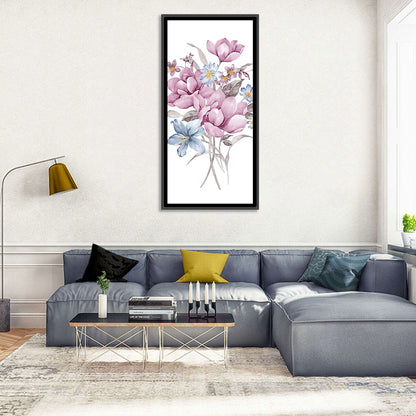 Pink Floral Illustration Wall Art