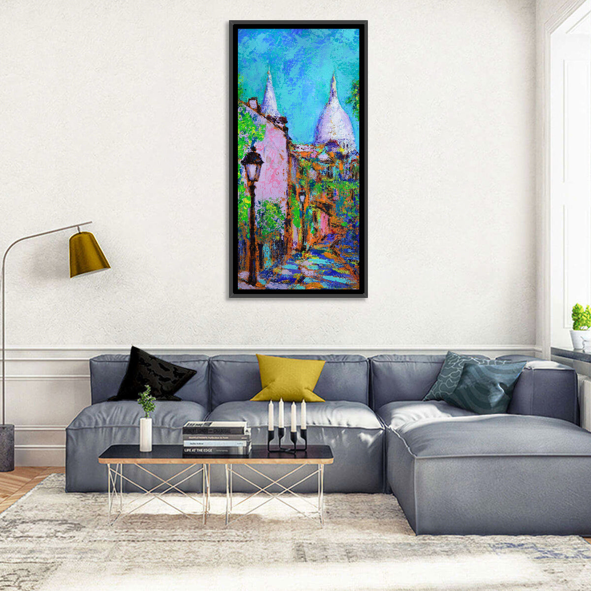 Montmartre Street with Sacre Coeur Dome Wall Art