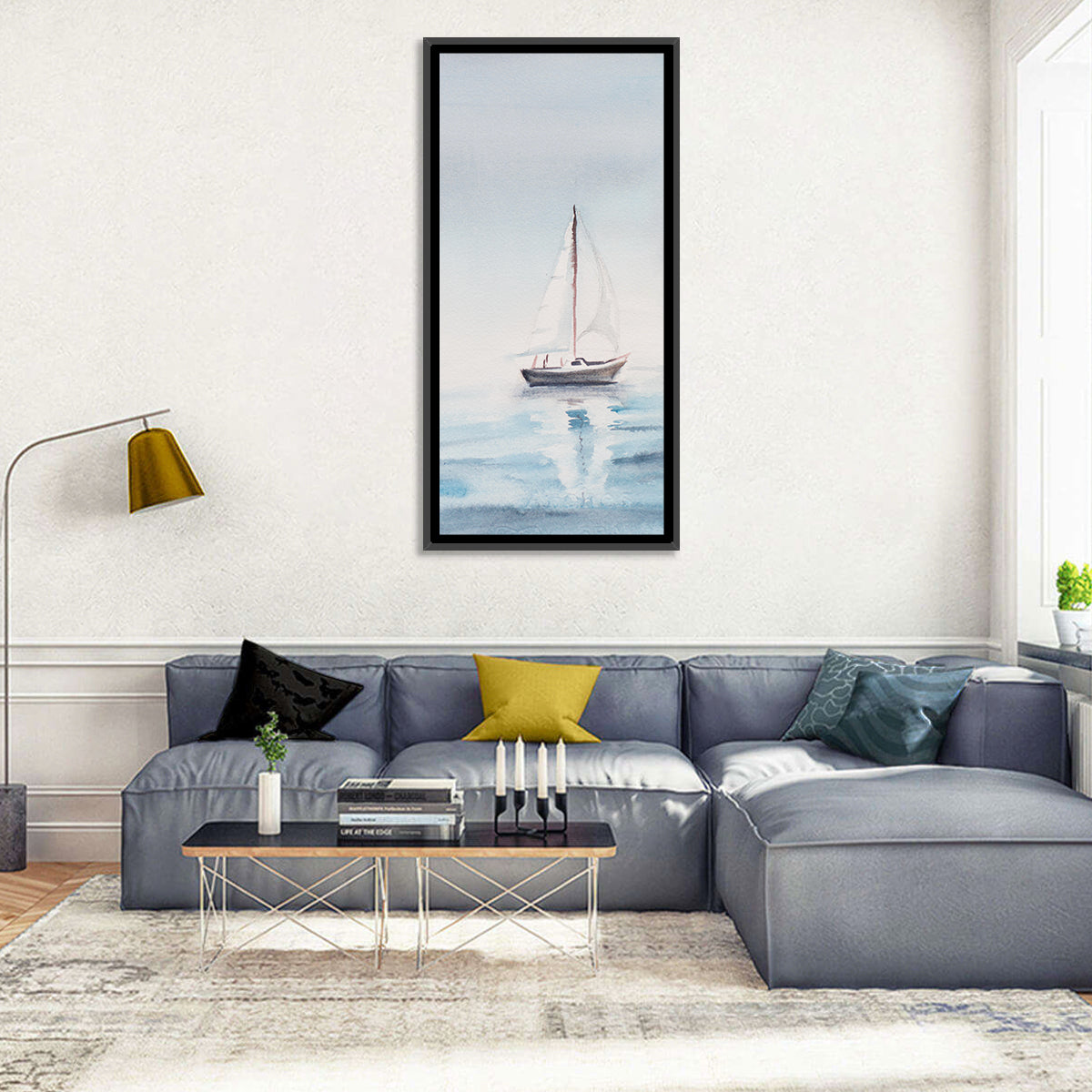 Sailboat on Calm Sea Wall Art