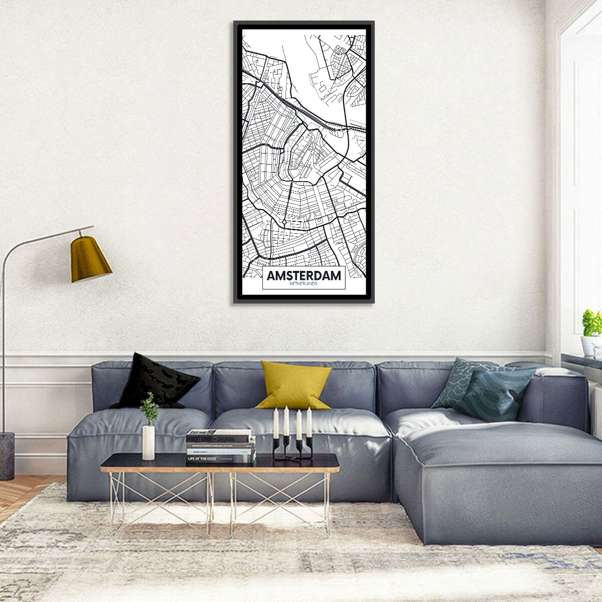 Amsterdam Canal Map Wall Art