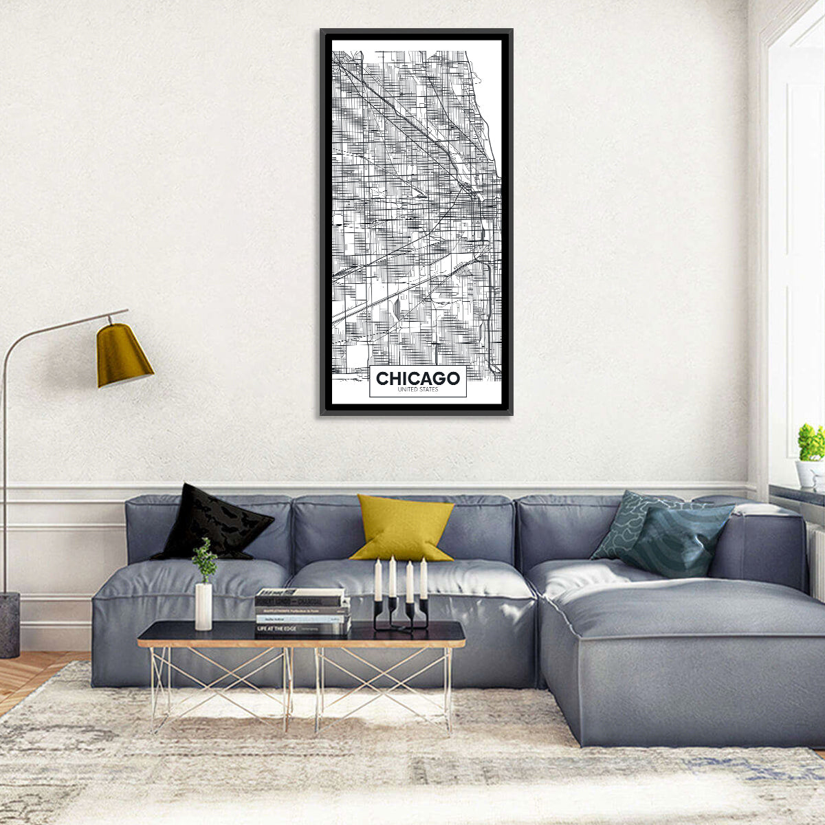 Chicago Street Grid Map Wall Art