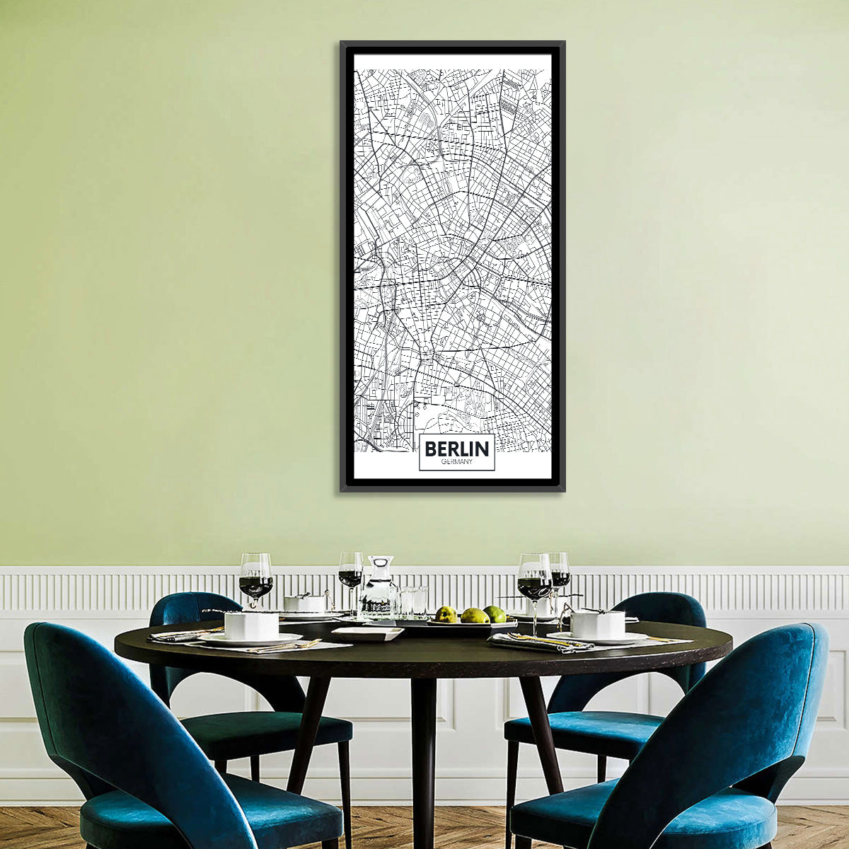 Berlin City Map Wall Art