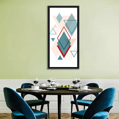 Scandinavian Teal Geometric Abstract Wall Art