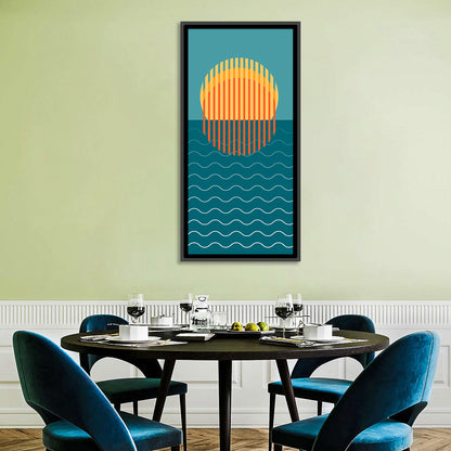Geometric Ocean Sunset Wall Art