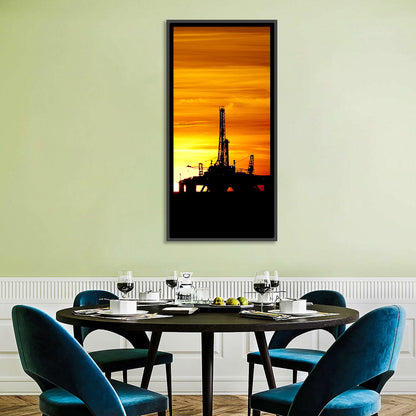 Offshore Oil Rig at Sunset Wall Art