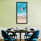 Centered Sailboat Over Turquoise Sea Wall Art