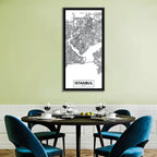 Istanbul City Map Wall Art