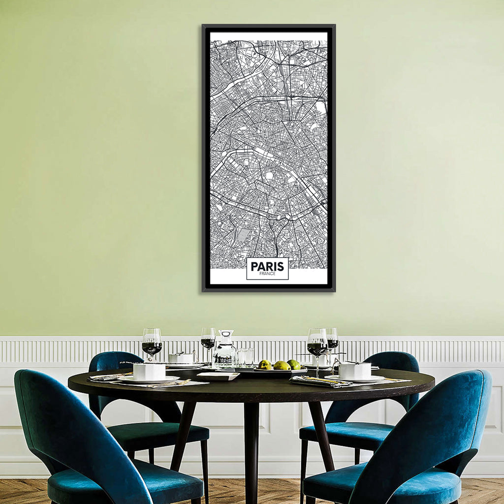 Paris Street Network Map Wall Art