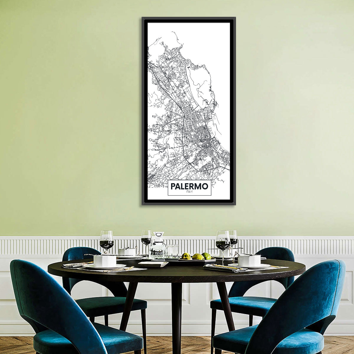 Palermo Minimalist City Map Wall Art
