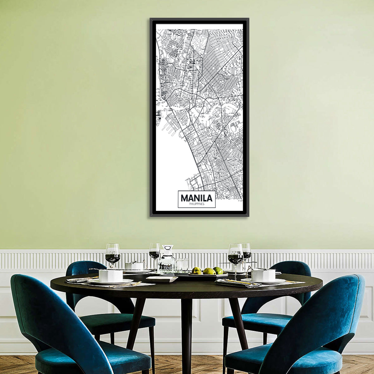 Manila Minimalist City Map Wall Art