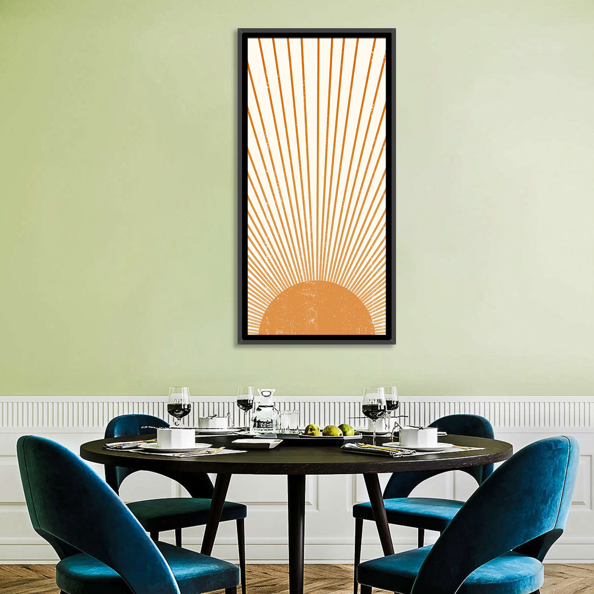 Distressed Sunburst Minimalist Wall Art