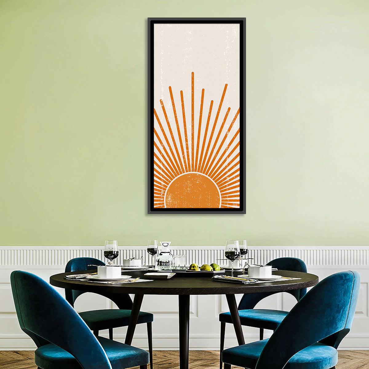 Warm Boho Sun Illustration Wall Art