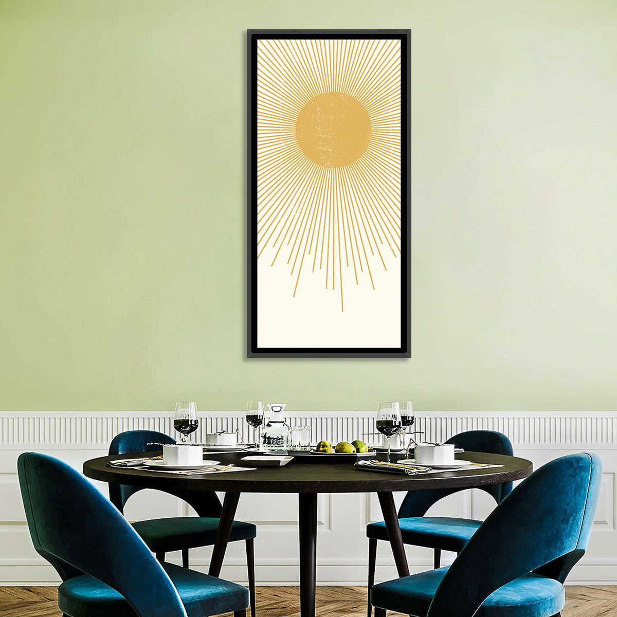 Textured Sunburst Abstract Wall Art