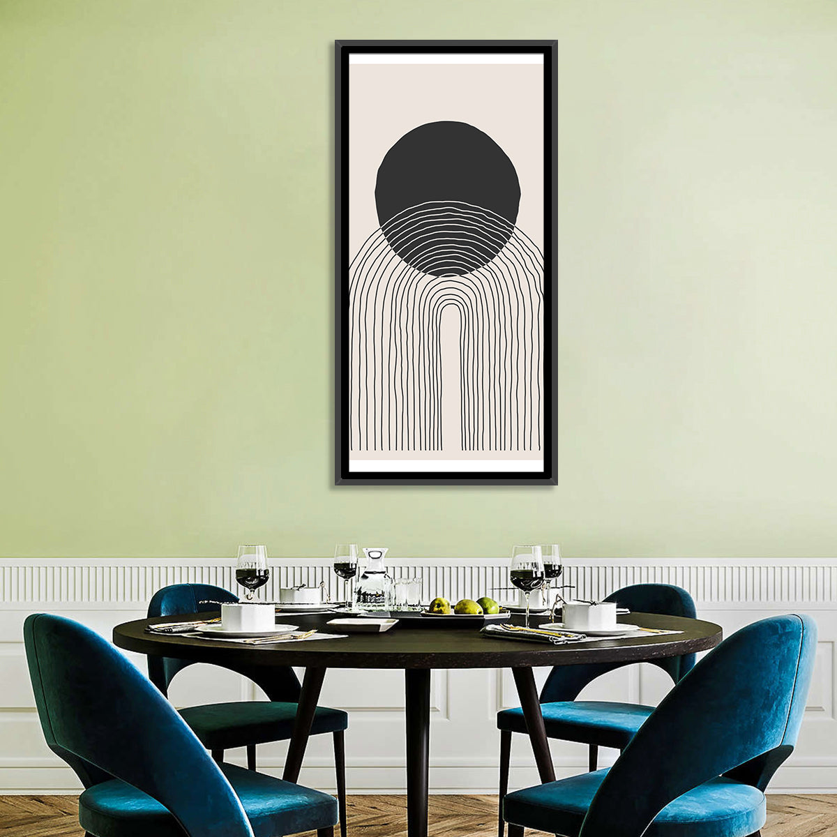 Minimalist Black Sun Wall Art