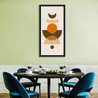 Earthy Sun and Crescent Moon Wall Art