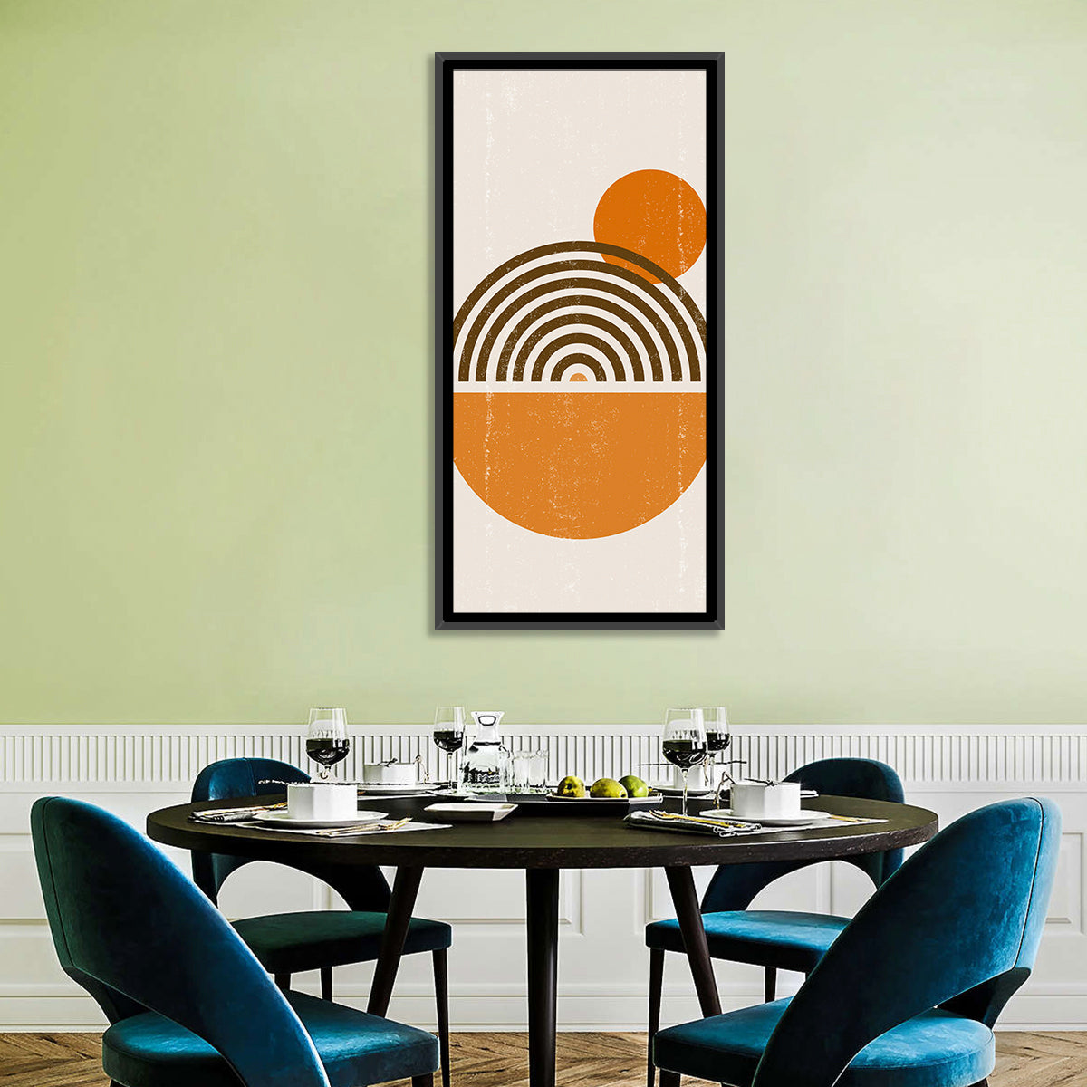 Semicircle Sunrise Study Wall Art in a room, portrait