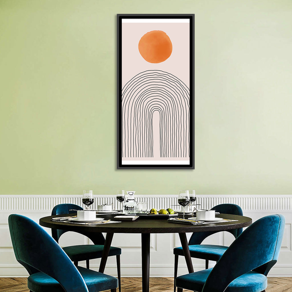 Hand-drawn Sun and Arches Wall Art