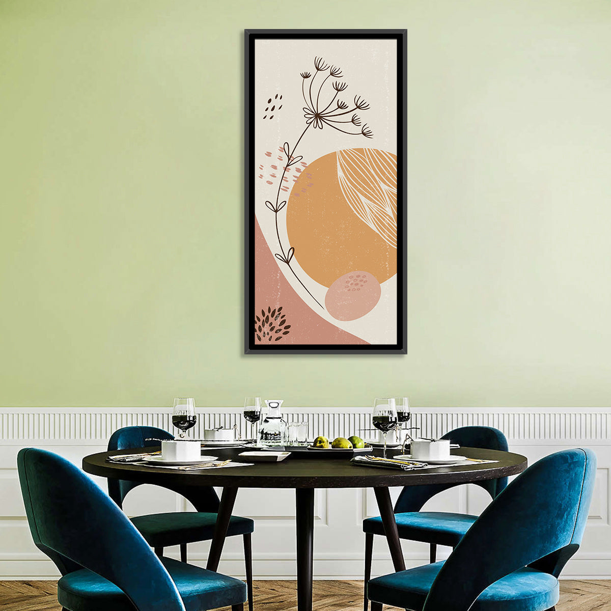 Terracotta Wildflower Abstract Wall Art