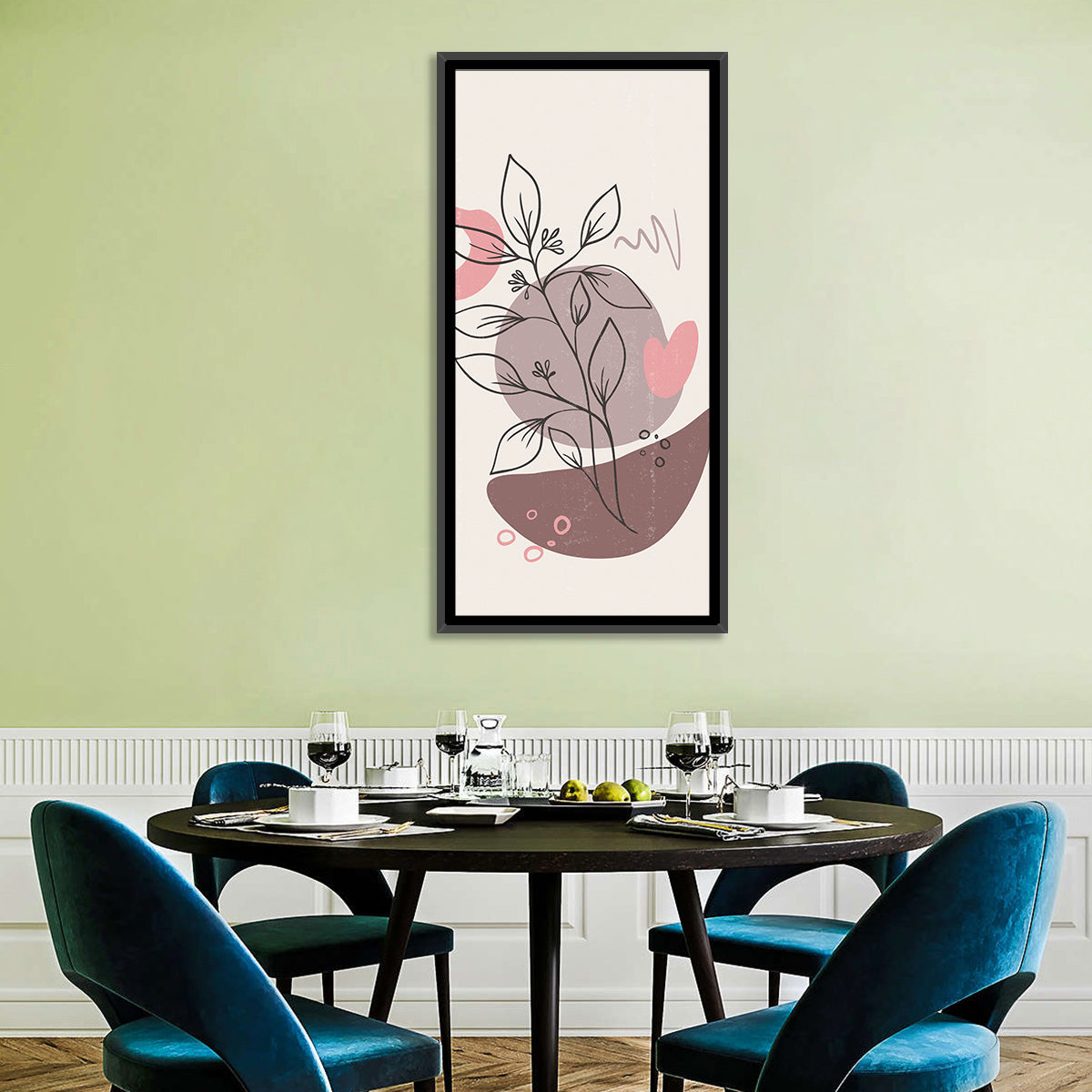 Mauve Botanical Line Wall Art