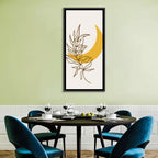 Crescent Moon Leaf Illustration Wall Art