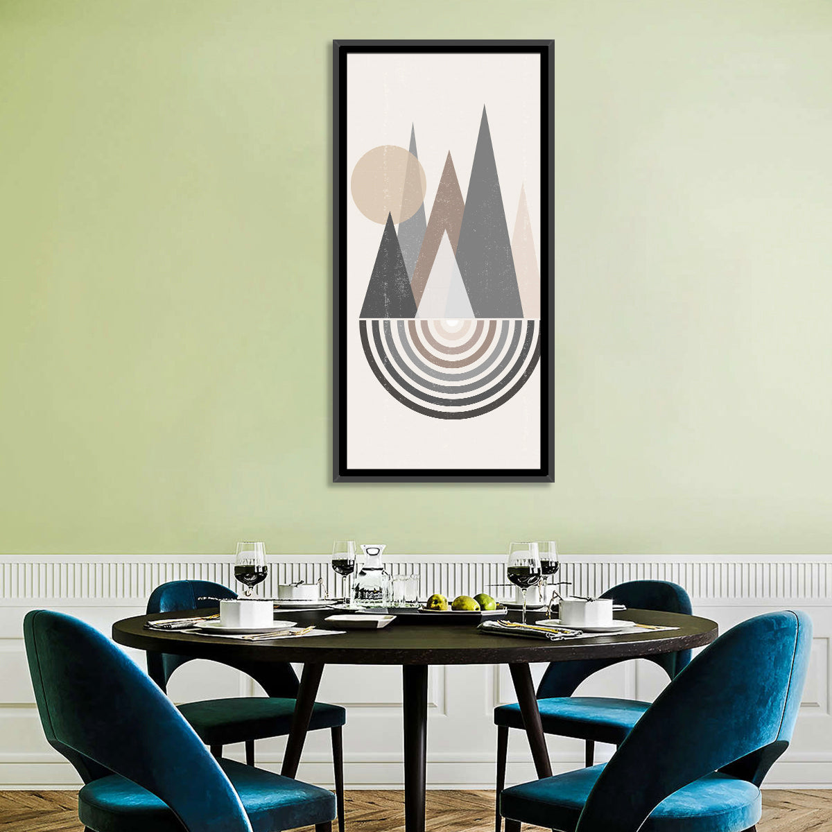Minimalist Boho Pyramids Wall Art