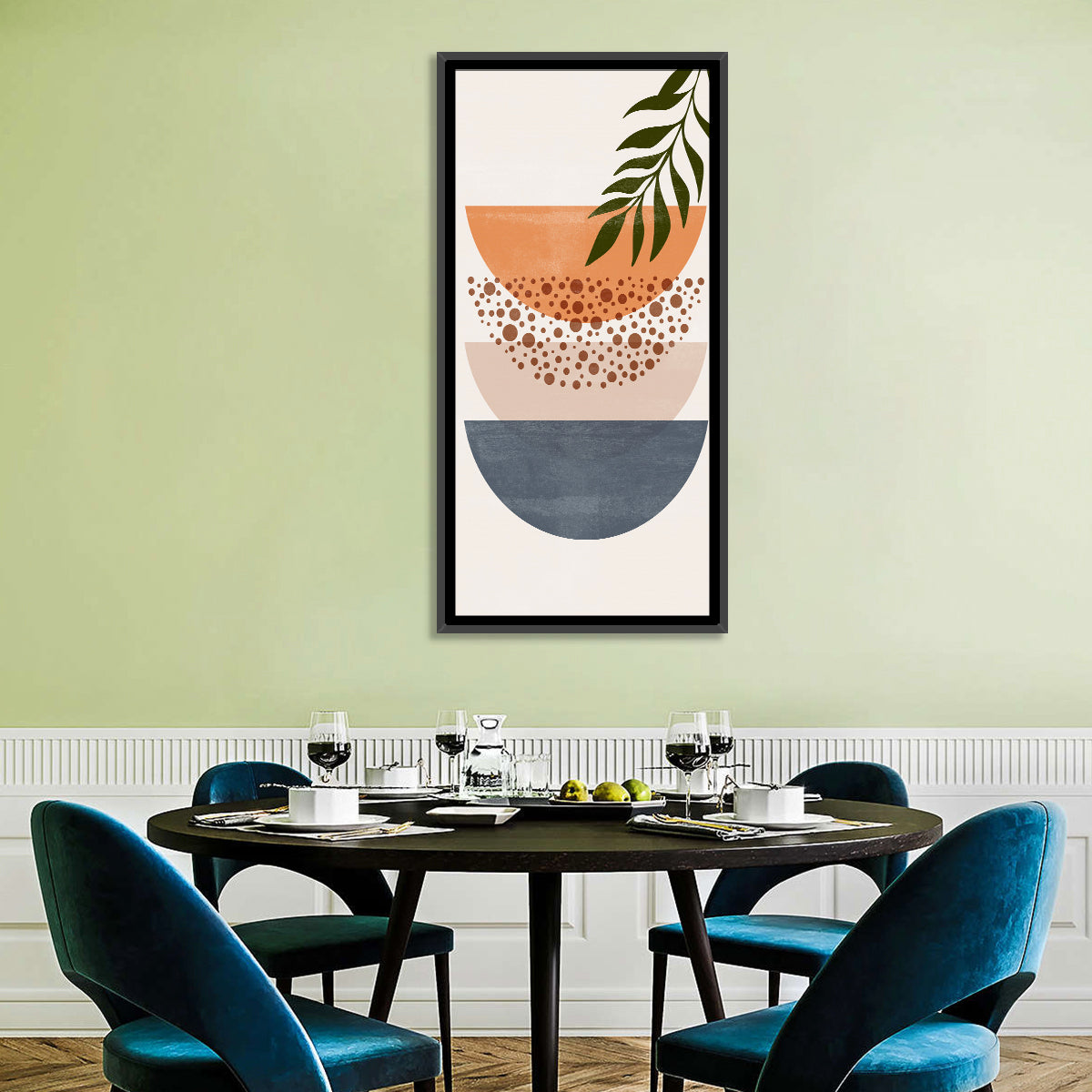 Stepping Stones Minimalist Wall Art in a room, portrait