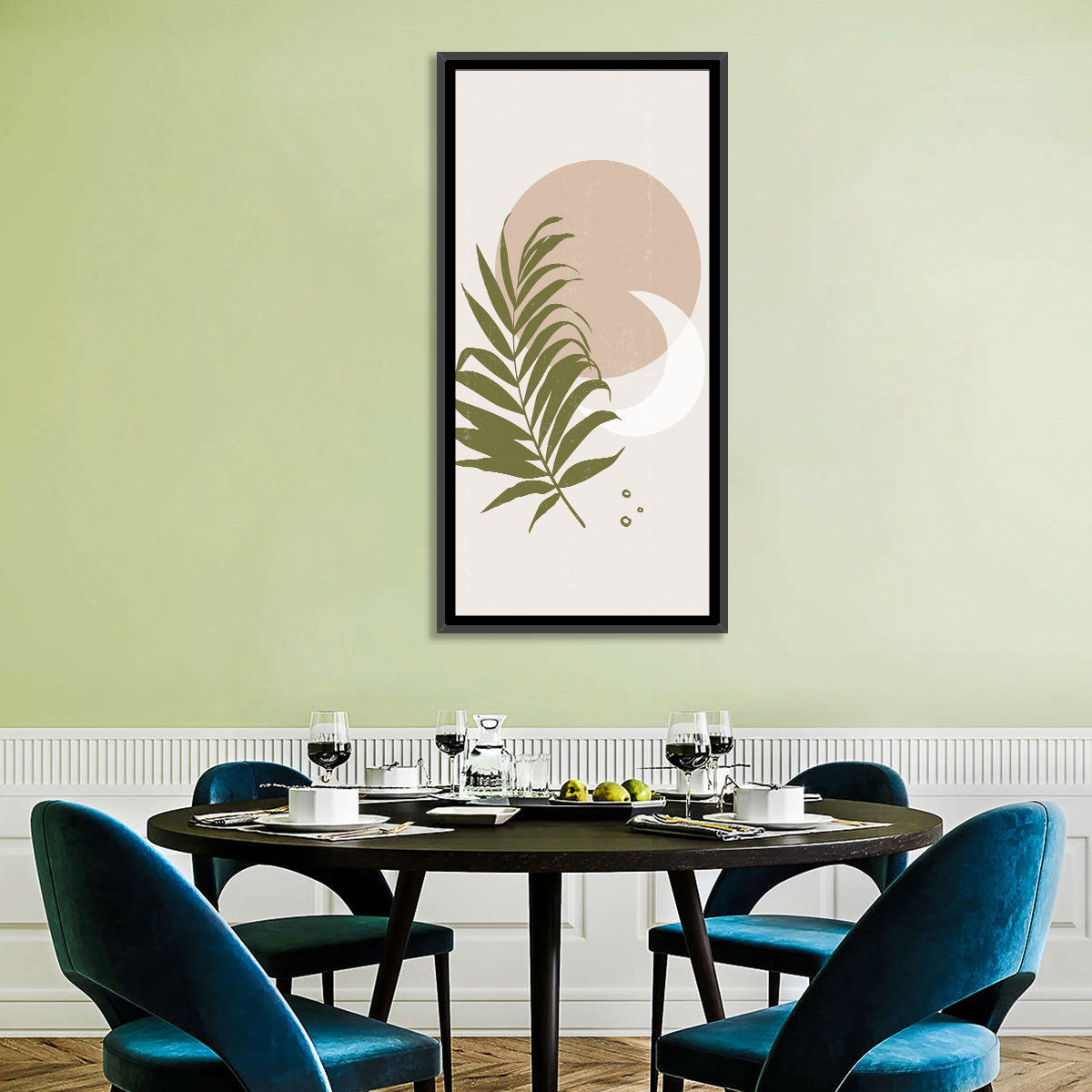 Palm Leaf Sun Study Wall Art in a room, portrait