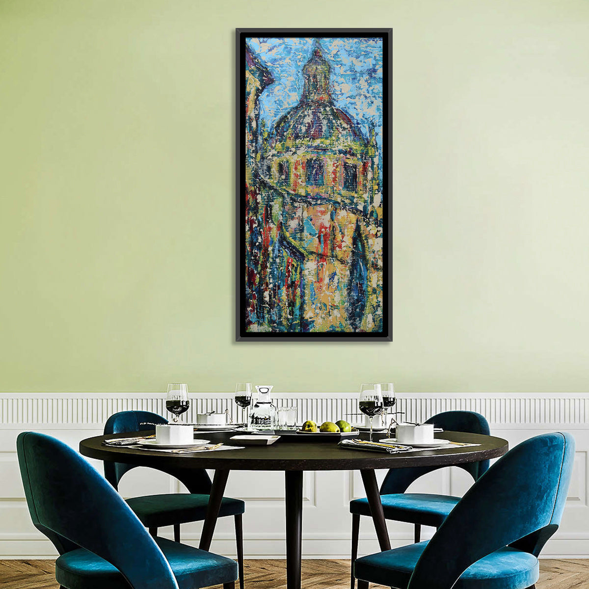 Salamanca Cathedral Street Wall Art in a room, portrait