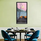 Sunset Over Lake with Bare Tree Wall Art