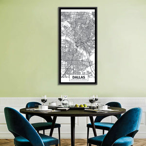 Dallas City Map Wall Art