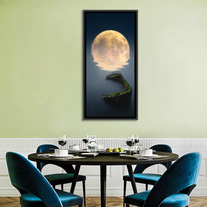Moonlit Shipwreck Reflection Wall Art