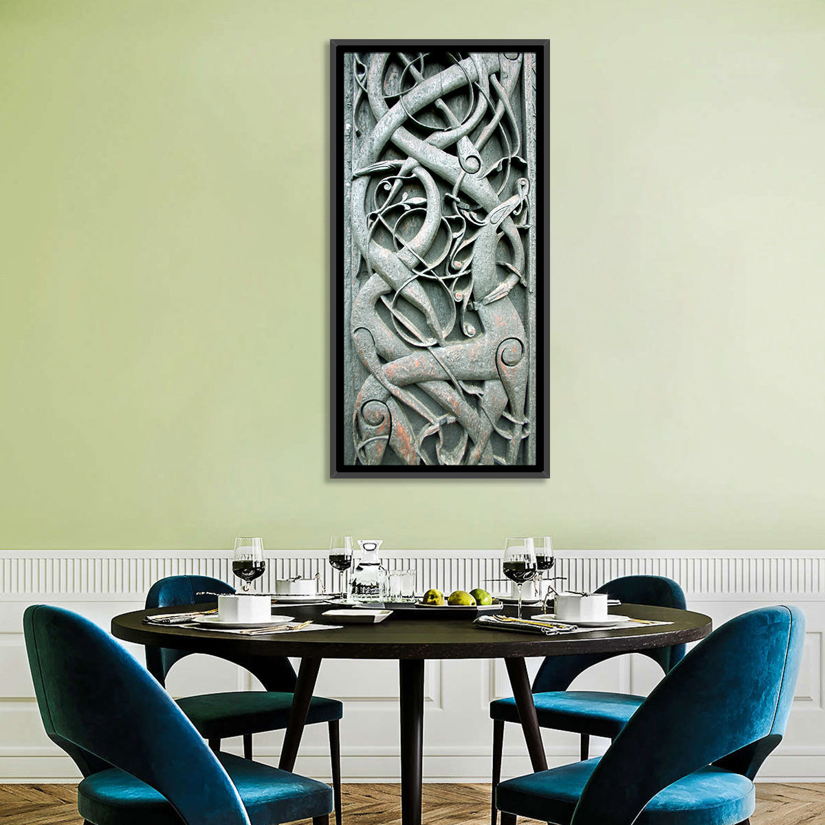 Norwegian Urnes Wood Carving Wall Art