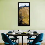 Aerial Mountain Slope with Red Cabin Wall Art