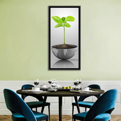Young Plant on Globe Wall Art