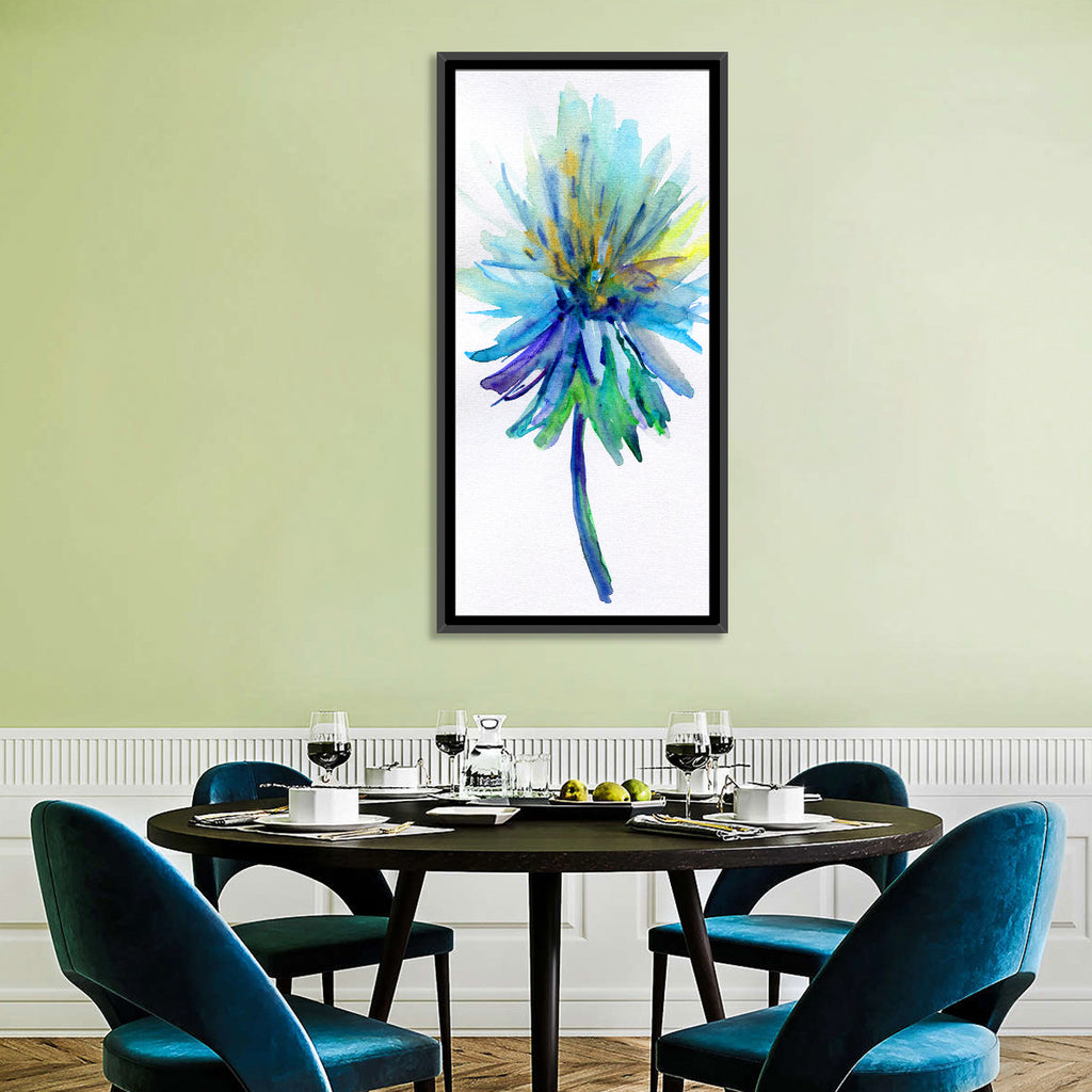 Ethereal Blue Watercolor Flower Wall Art