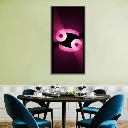 Glowing Pink Cancer Symbol Wall Art