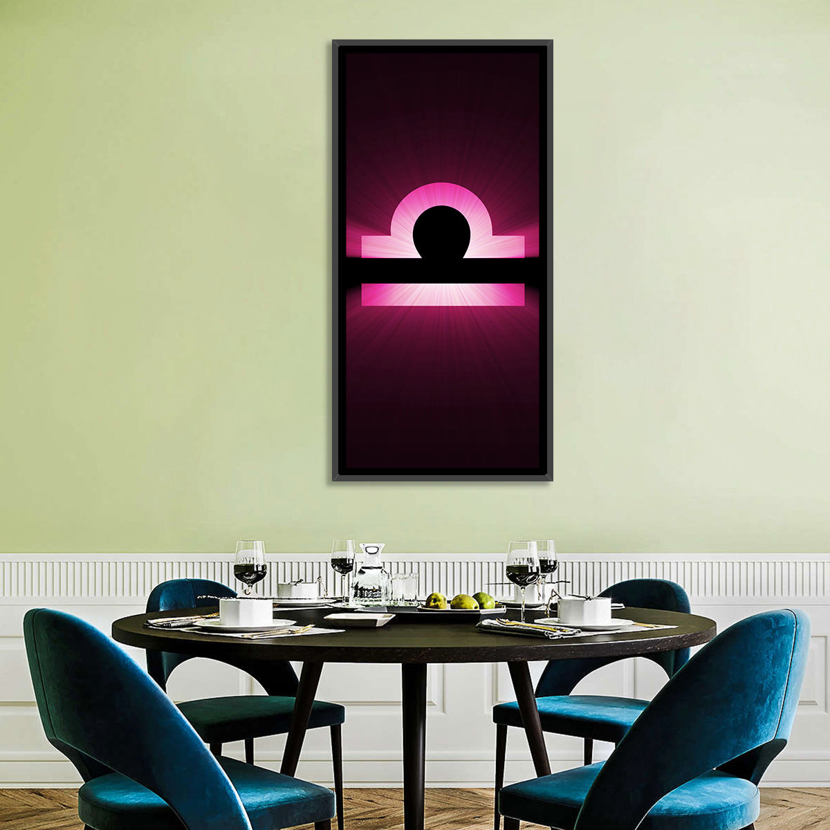 Libra Symbol Neon Glow Wall Art