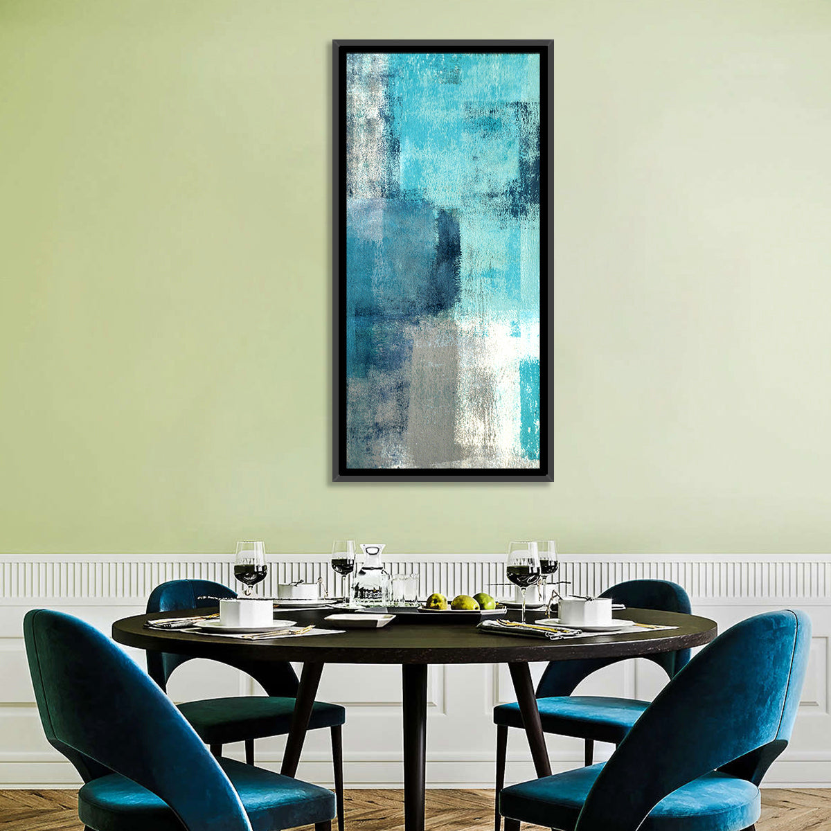 The Escape Abstract Wall Art in a room, portrait