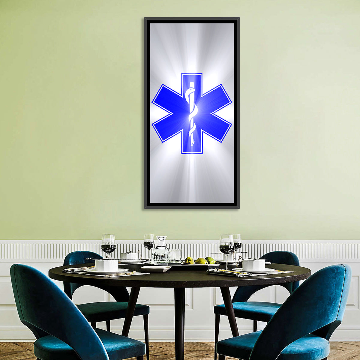 Star of Life with Rod of Asclepius Wall Art