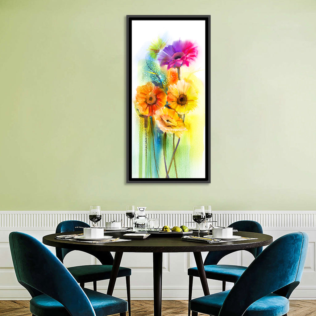 Gerbera Daisy Watercolor Bouquet Wall Art