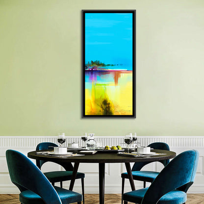 Sunlit Abstract Coastline in Spring Colors Wall Art