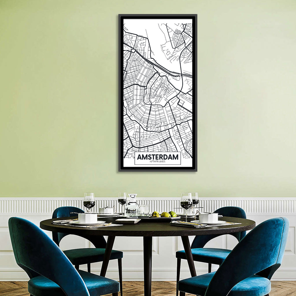 Amsterdam Canal Map Wall Art