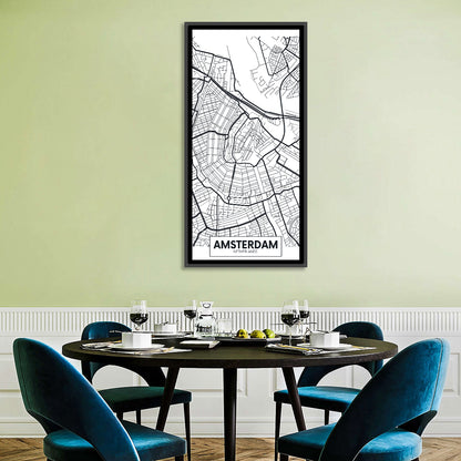 Amsterdam City Map Wall Art
