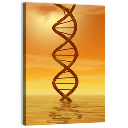 Dna Helix at Sunset Wall Art