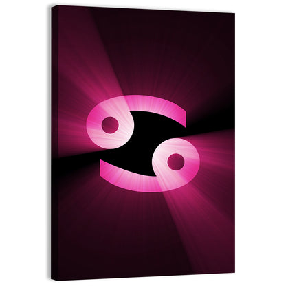 Glowing Pink Cancer Symbol Wall Art