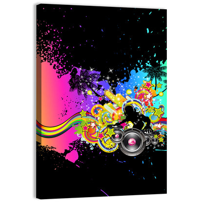 Neon Dj Silhouette Wall Art