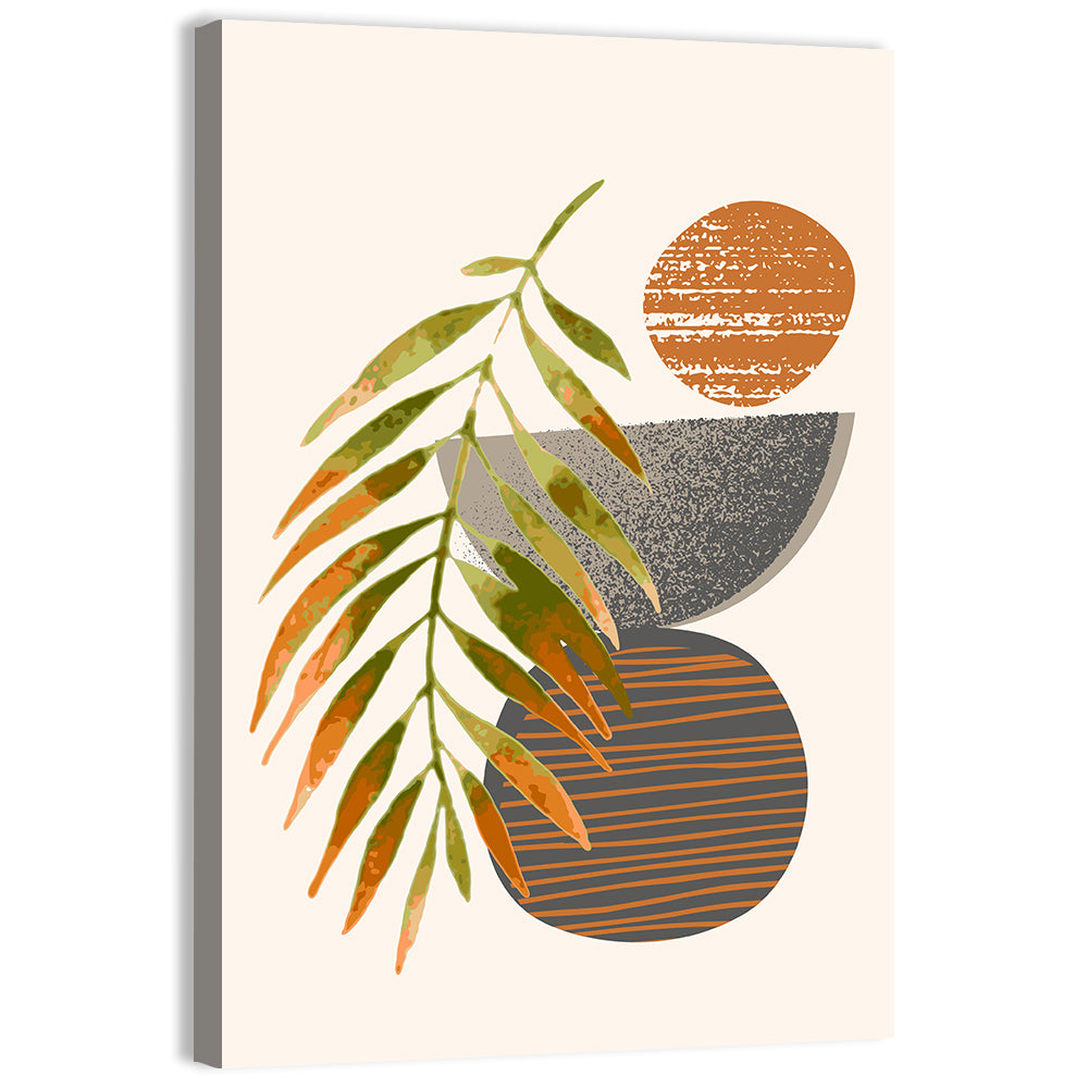 Palm Leaf Over Geometric Circles Wall Art