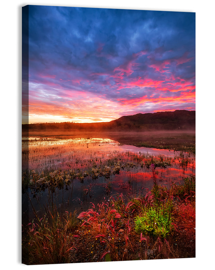 Fish Lake Yukon Sunset Wall Art as a canvas print
