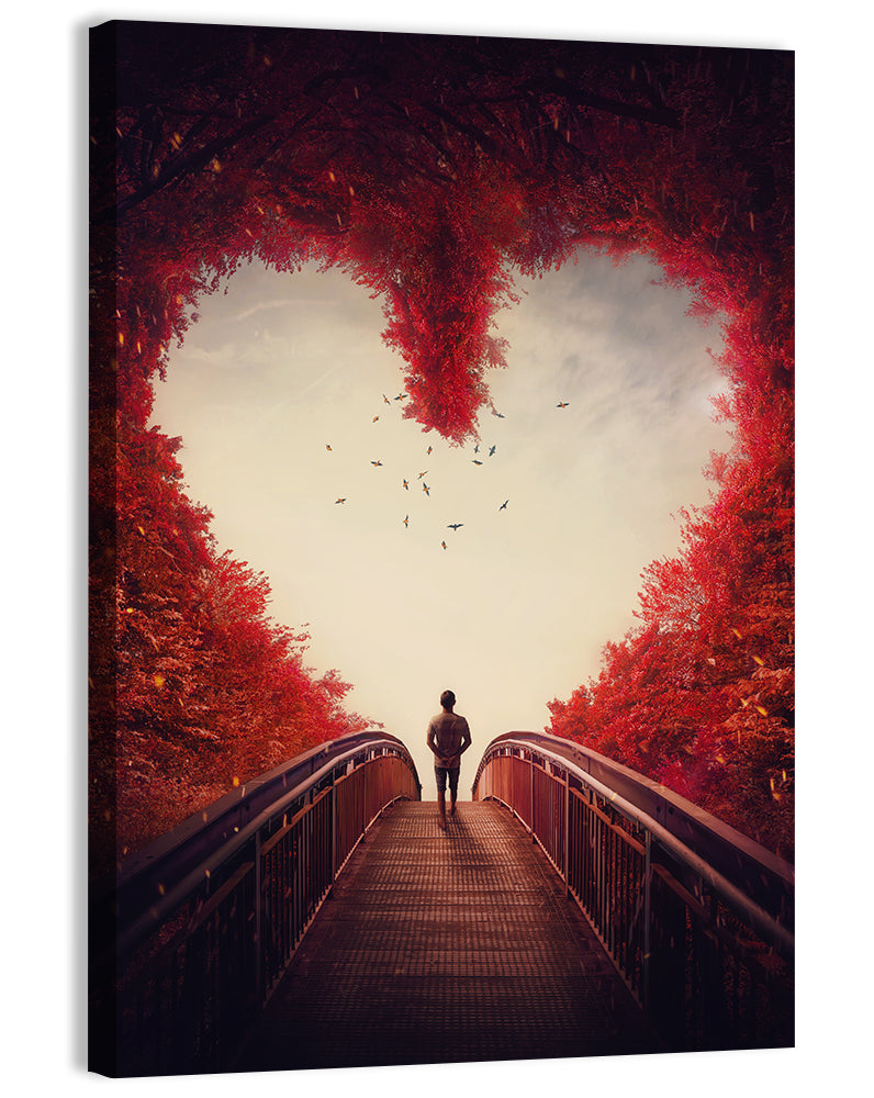 Heart Shaped Forest Path Wall Art